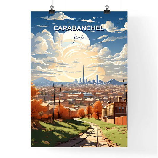 Carabanchel, Spain, A Poster of a city landscape with trees and buildings Default Title
