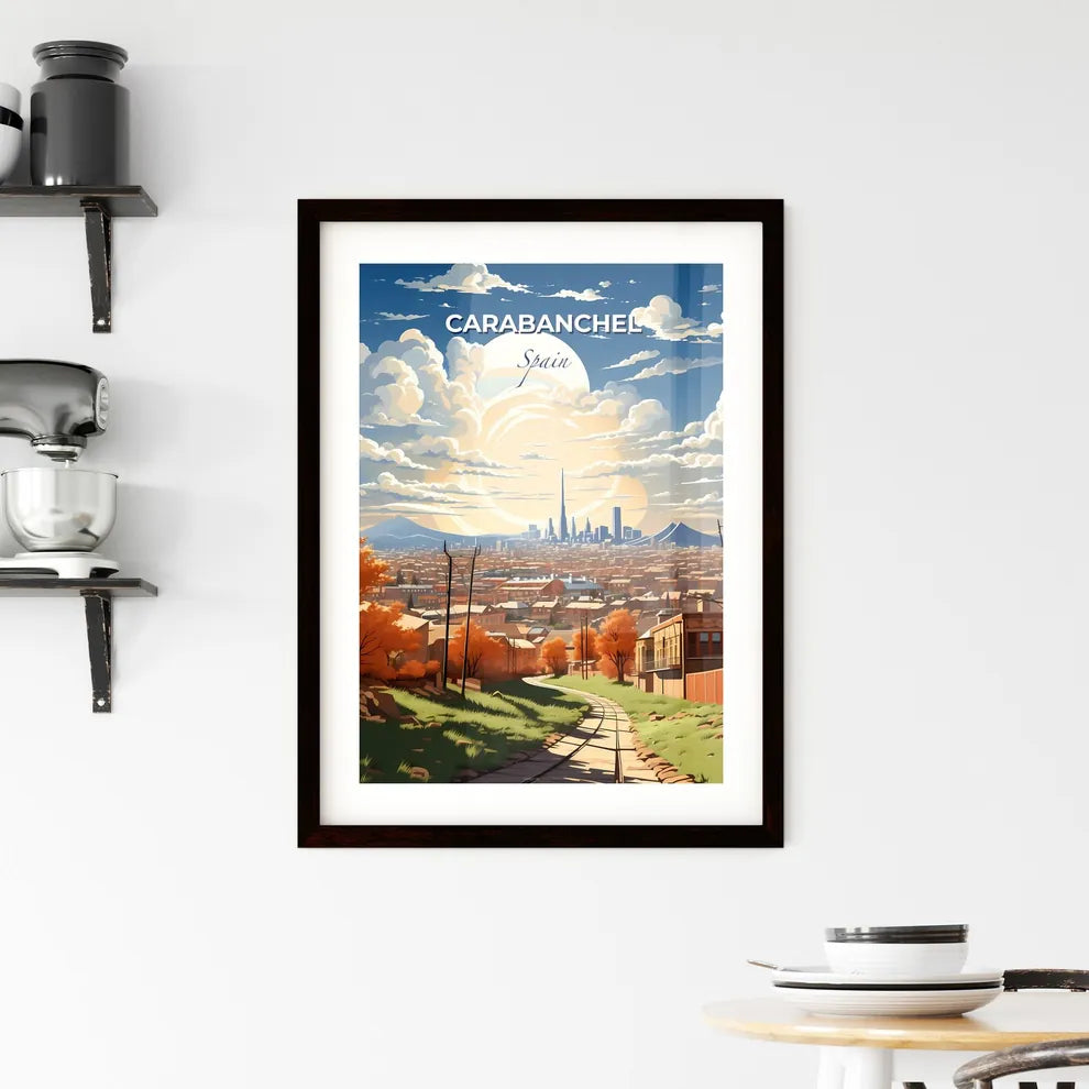 Carabanchel, Spain, A Poster of a city landscape with trees and buildings Default Title