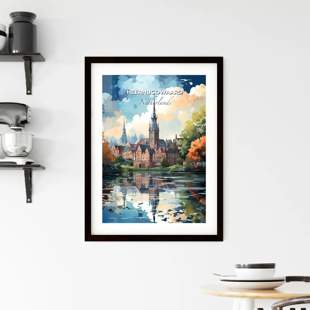 Heerhugowaard, Netherlands, A Poster of a painting of a castle by a lake Default Title
