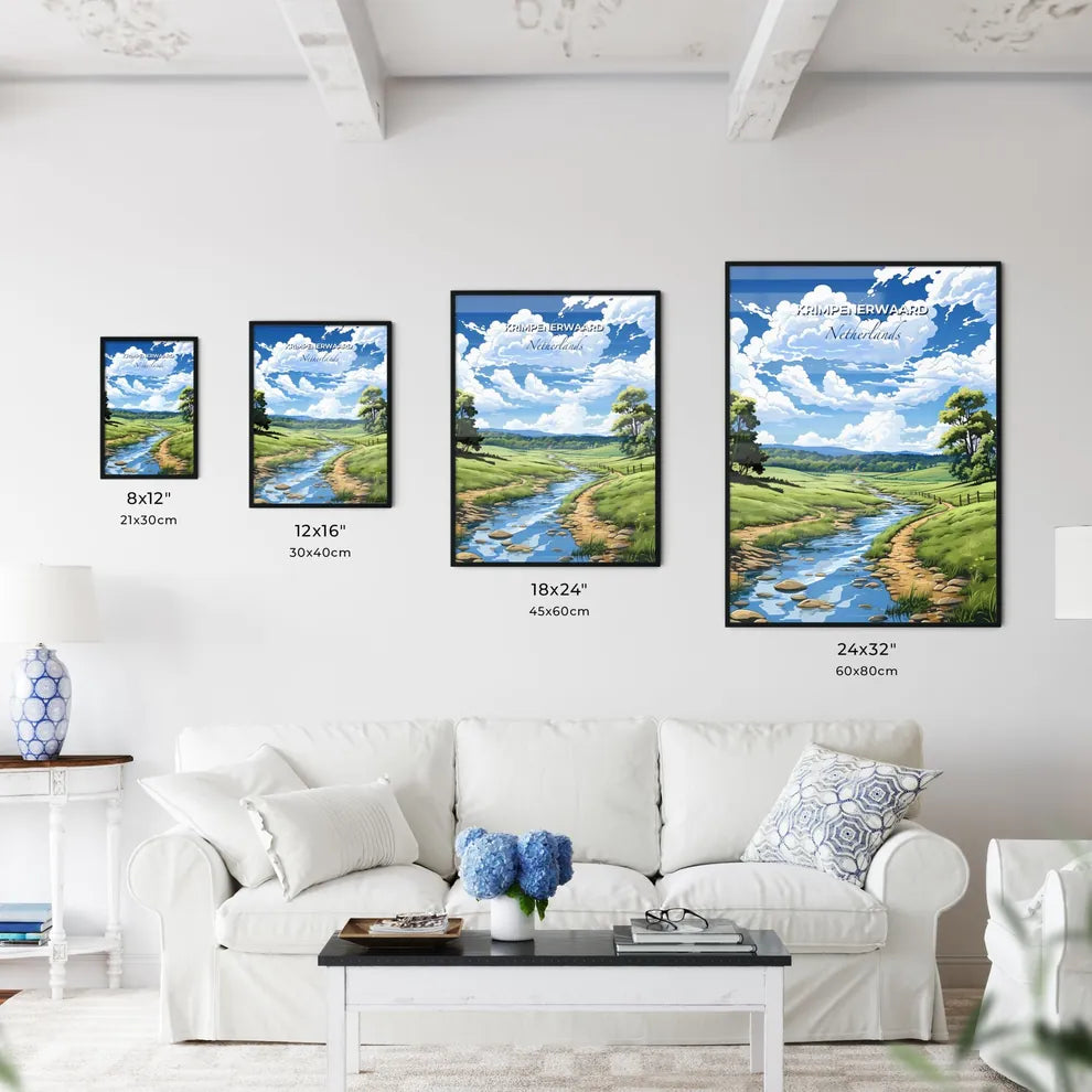 Krimpenerwaard, Netherlands, A Poster of a stream running through a grassy field Default Title