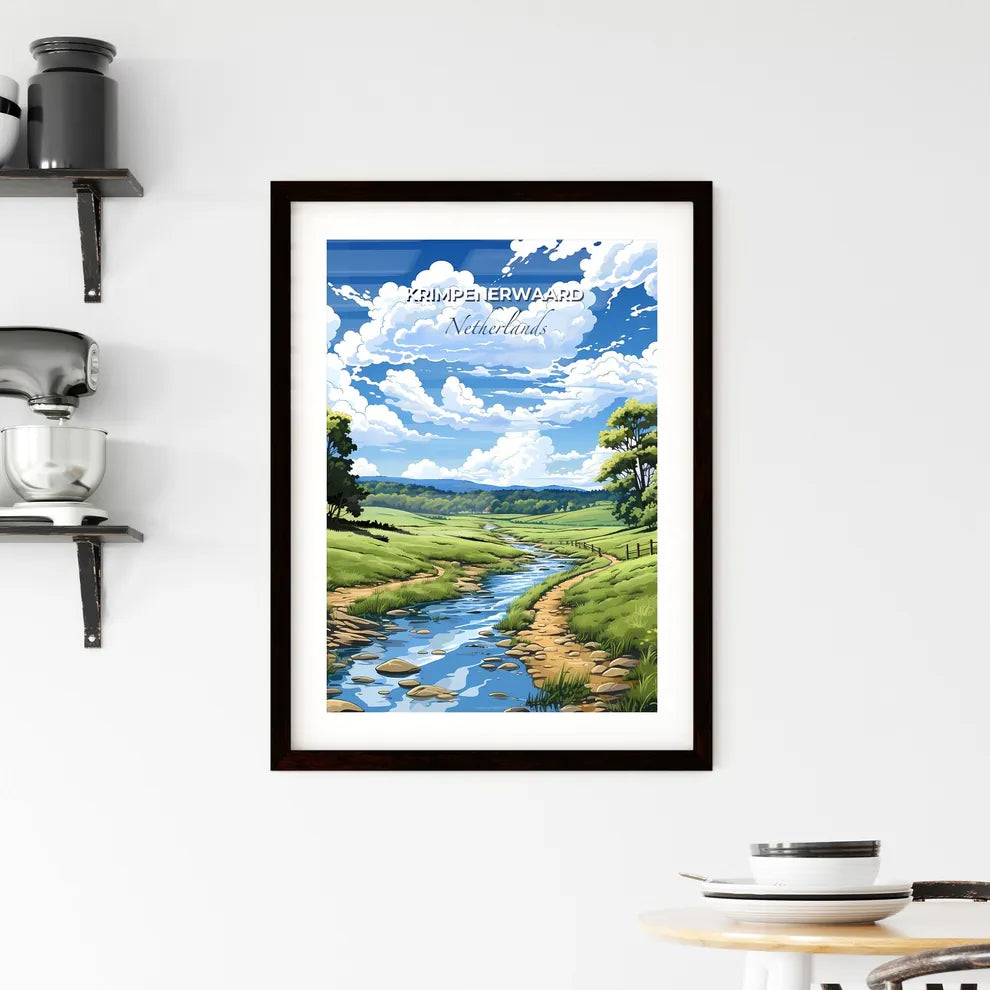 Krimpenerwaard, Netherlands, A Poster of a stream running through a grassy field Default Title