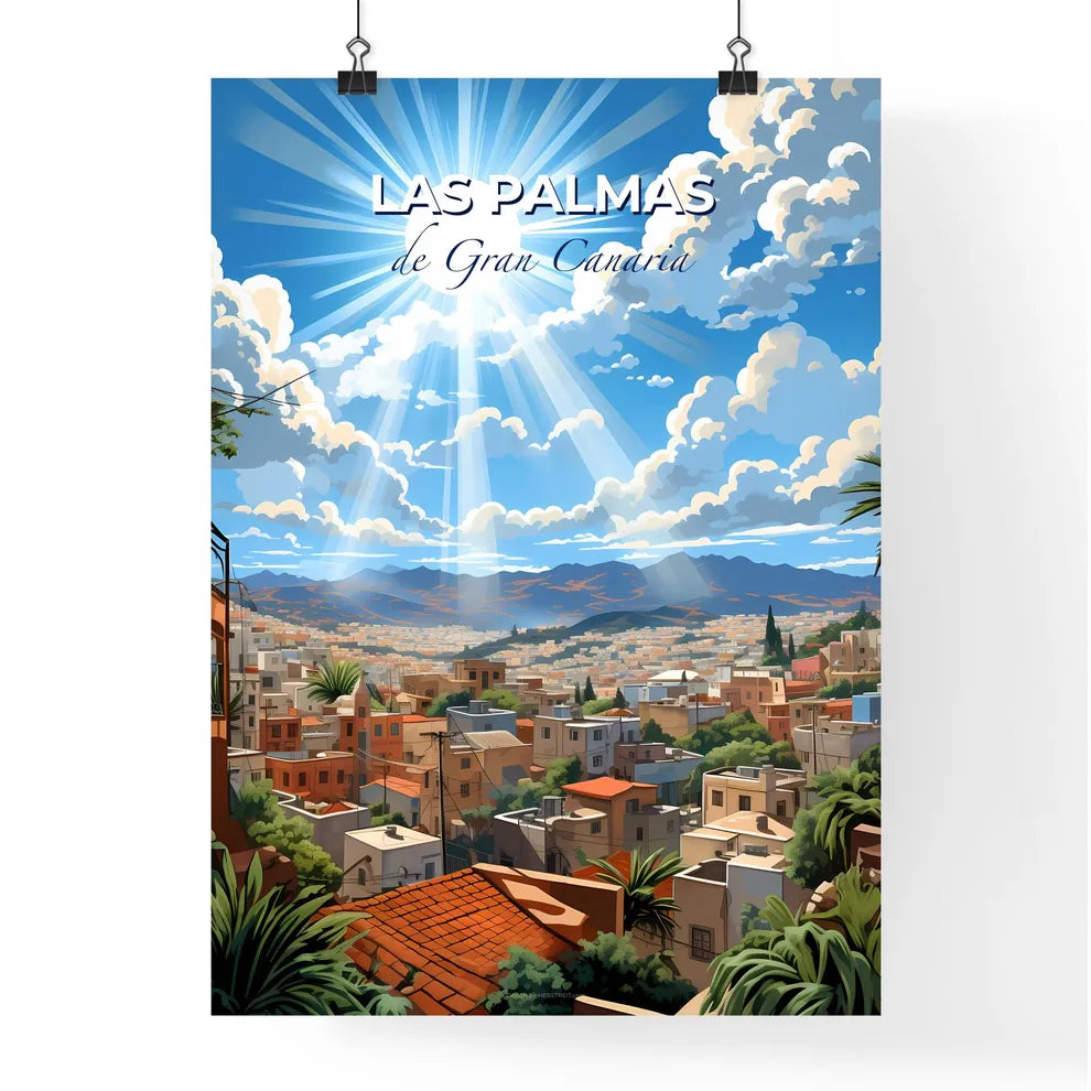 Las Palmas, de Gran Canaria, A Poster of a sun shining through clouds over a city Default Title
