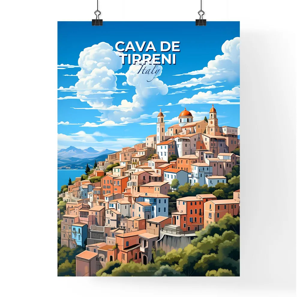 Cava De Tirreni, Italy, A Poster of a city on a hill Default Title