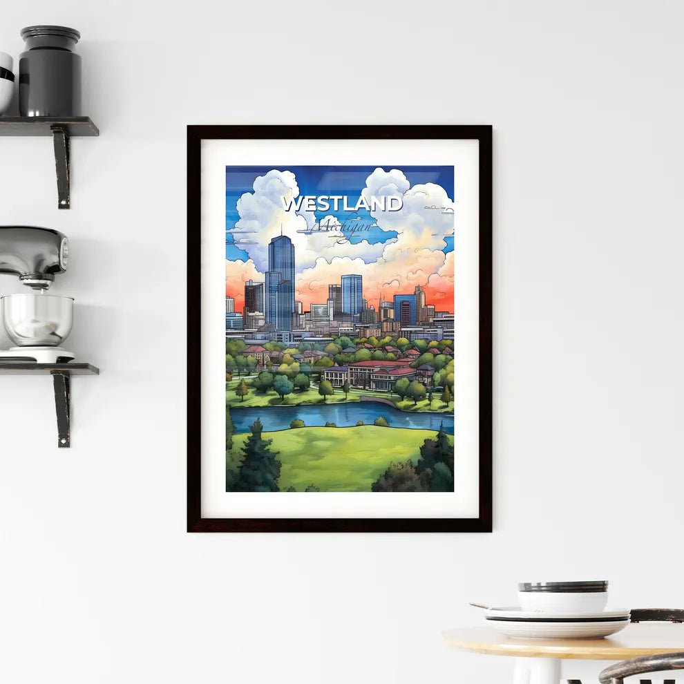 Westland, Michigan, A Poster of a city landscape with a river and trees Default Title