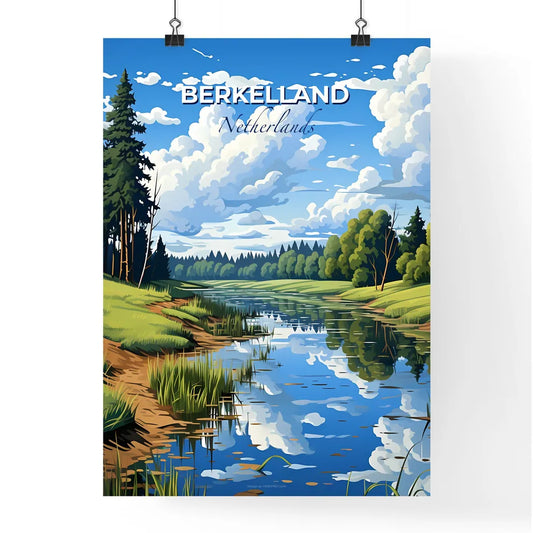Berkelland, Netherlands, A Poster of a river with grass and trees Default Title