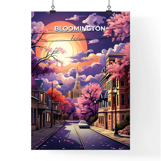 Bloomington, Indiana, A Poster of a street with trees and buildings in the background Default Title