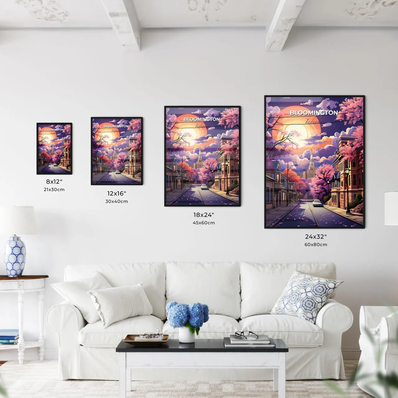 Bloomington, Indiana, A Poster of a street with trees and buildings in the background Default Title