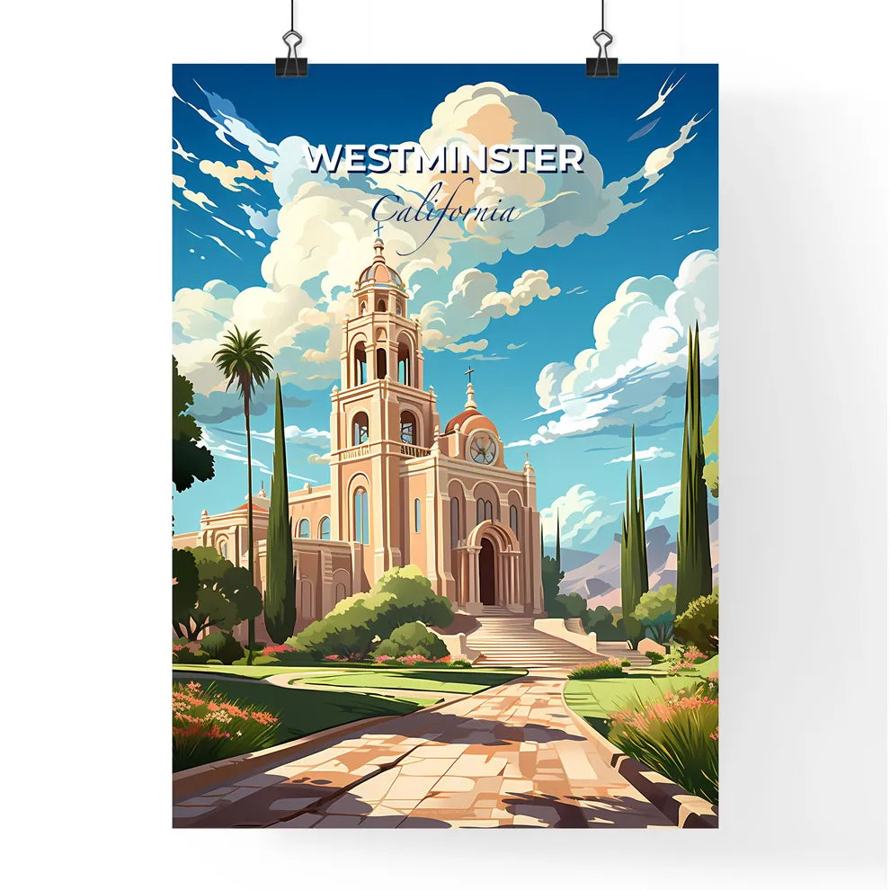 Westminster, California, A Poster of a building with a tower and a path Default Title