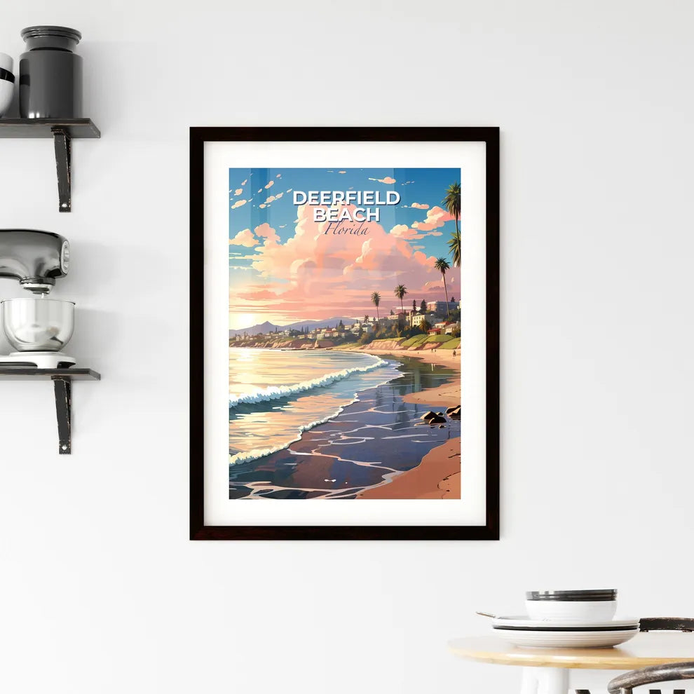Deerfield Beach, Florida, A Poster of a beach with palm trees and a body of water Default Title