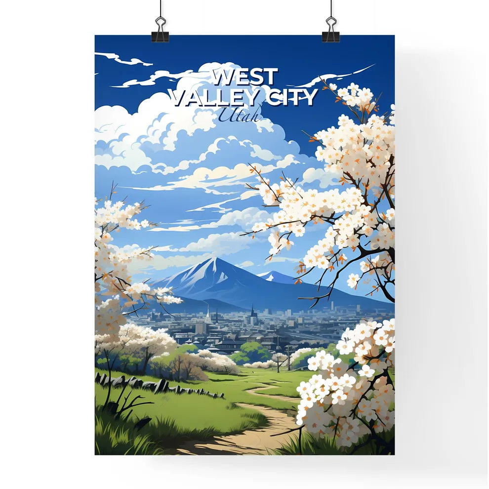 West Valley City, Utah, A Poster of a landscape with trees and a city in the background Default Title