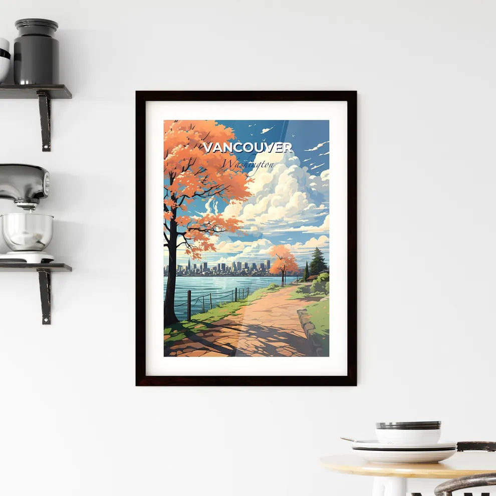 Vancouver, Washington, A Poster of a landscape with a body of water and a tree Default Title