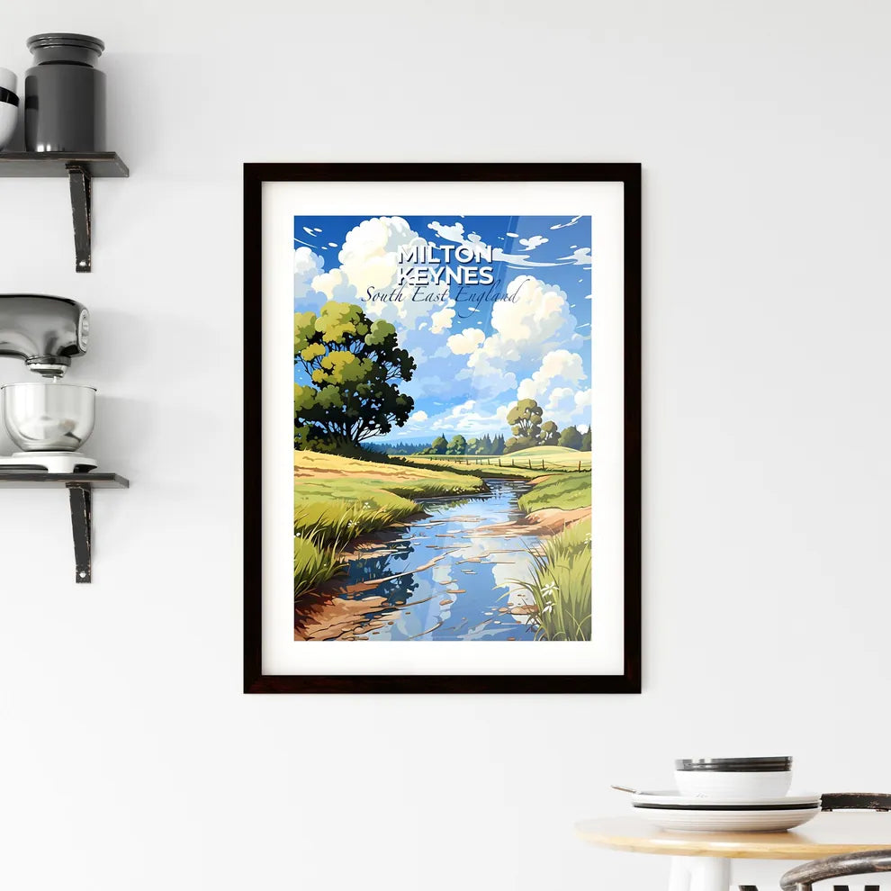 Milton Keynes, South East England, A Poster of a stream running through a field Default Title