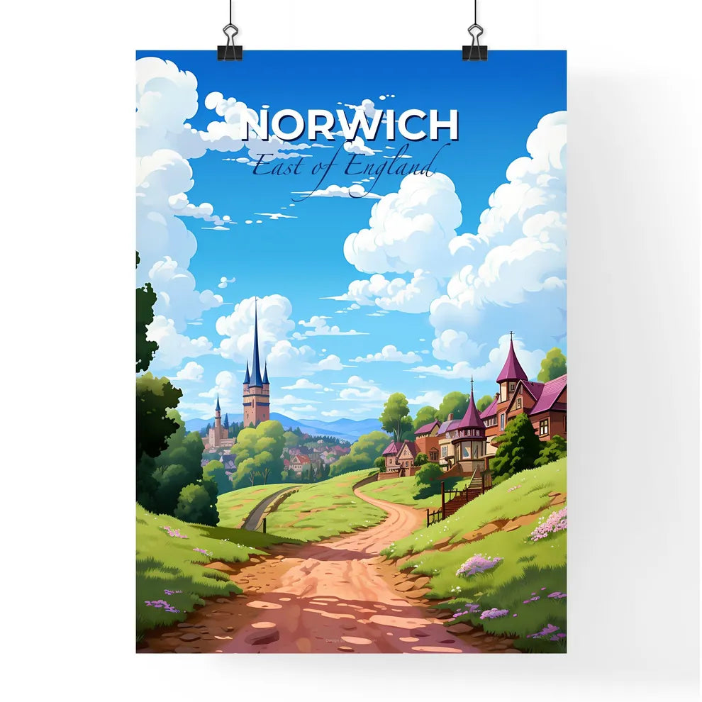 Norwich, East of England, A Poster of a road leading to a village Default Title