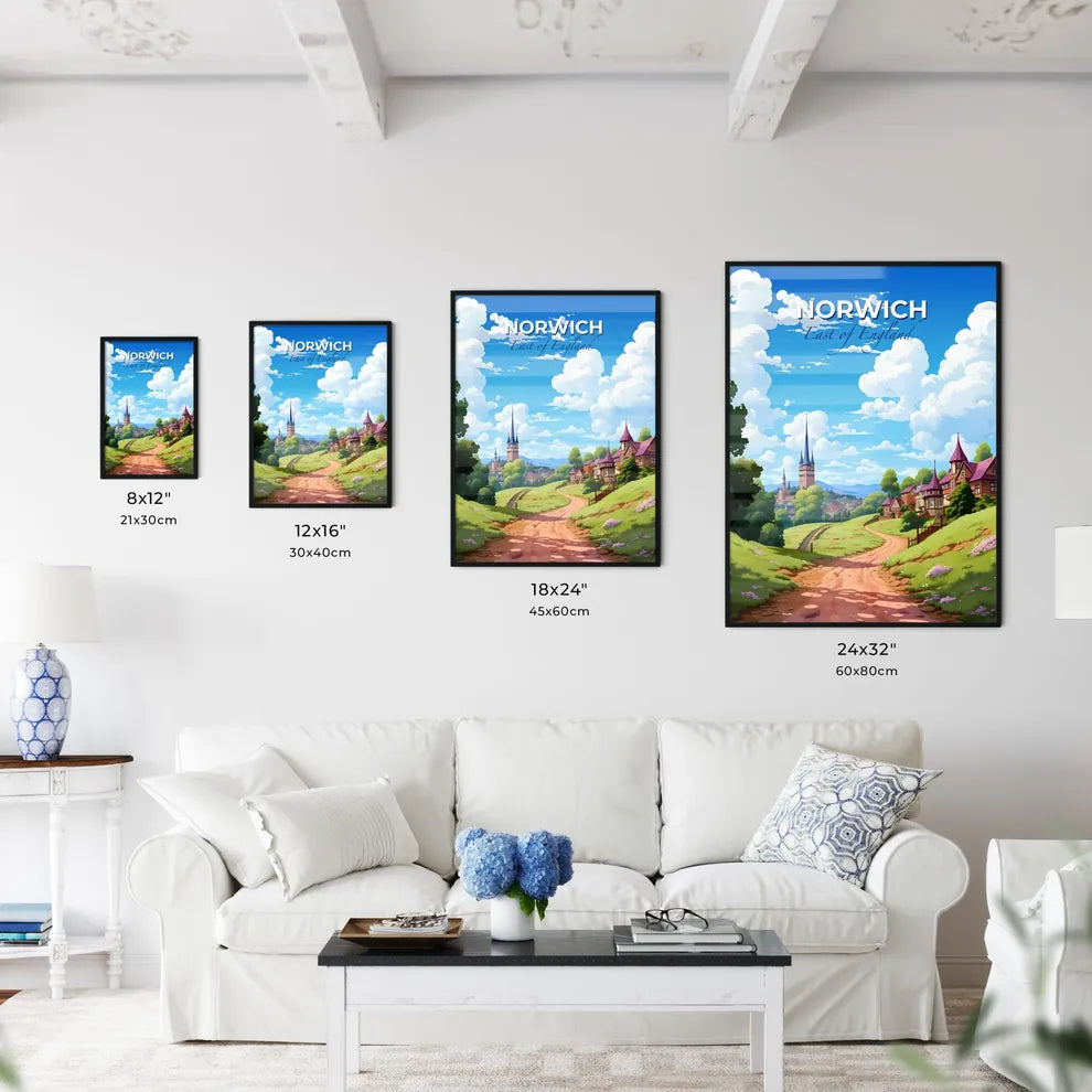 Norwich, East of England, A Poster of a road leading to a village Default Title