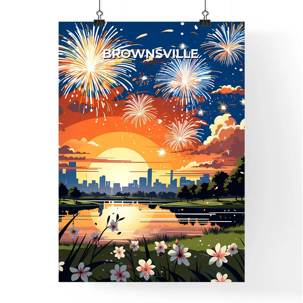 Brownsville, Texas, A Poster of a sunset over a city Default Title