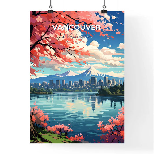 Vancouver, Washington, A Poster of a city with a mountain in the background Default Title