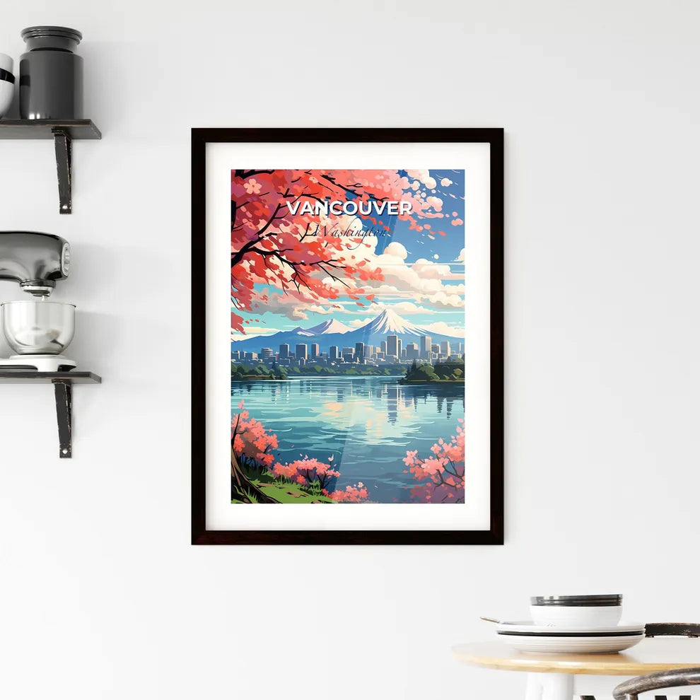Vancouver, Washington, A Poster of a city with a mountain in the background Default Title