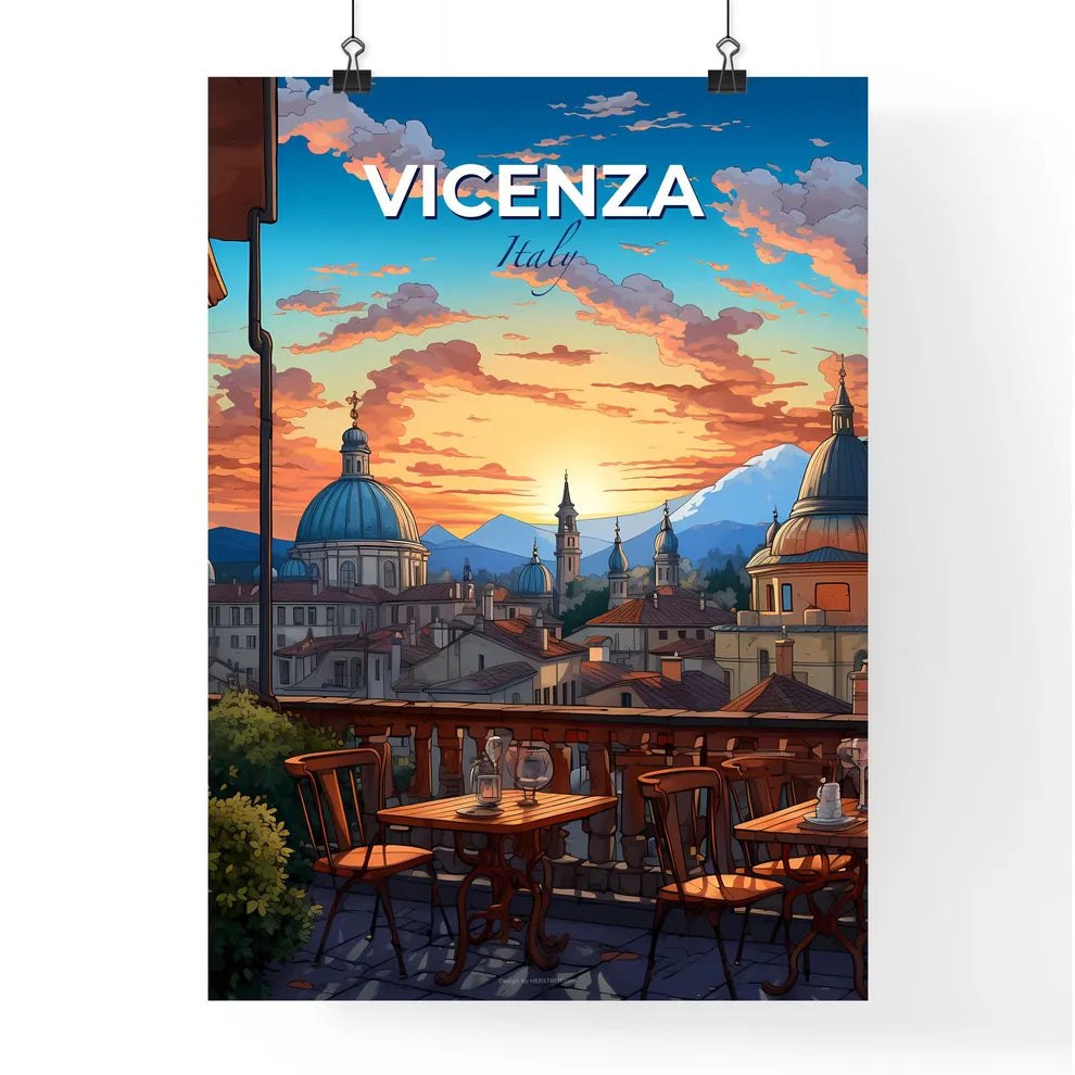 Vicenza, Italy, A Poster of a view of a city from a balcony Default Title