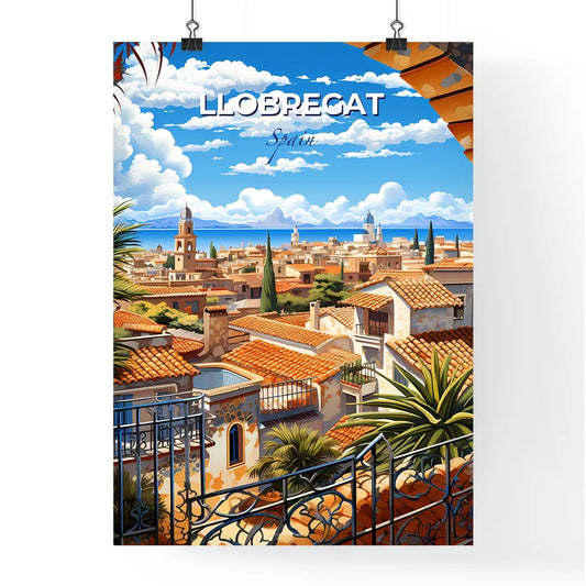 Llobregat, Spain, A Poster of a view of a city from a balcony Default Title