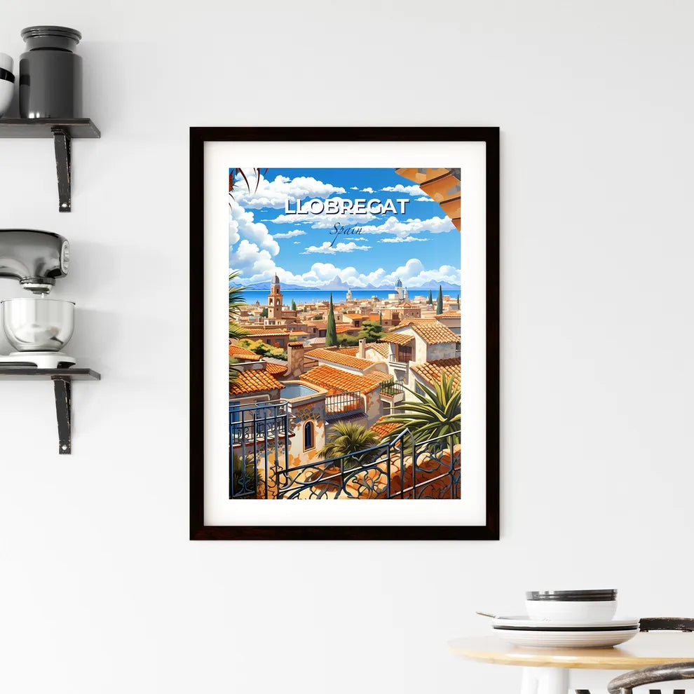 Llobregat, Spain, A Poster of a view of a city from a balcony Default Title