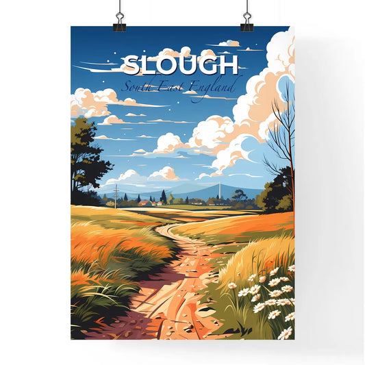 Slough, South East England, A Poster of a dirt road through a field Default Title