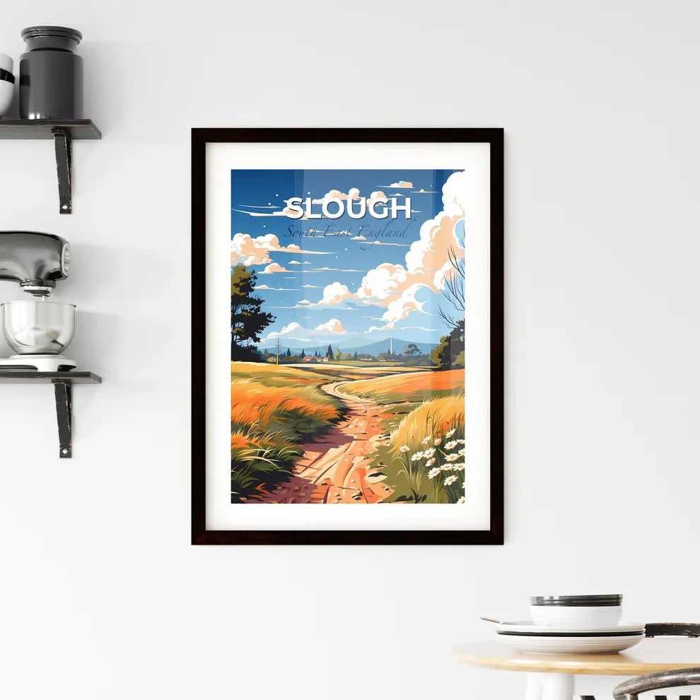 Slough, South East England, A Poster of a dirt road through a field Default Title