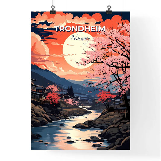 Trondheim, Norway, A Poster of a river running through a town Default Title