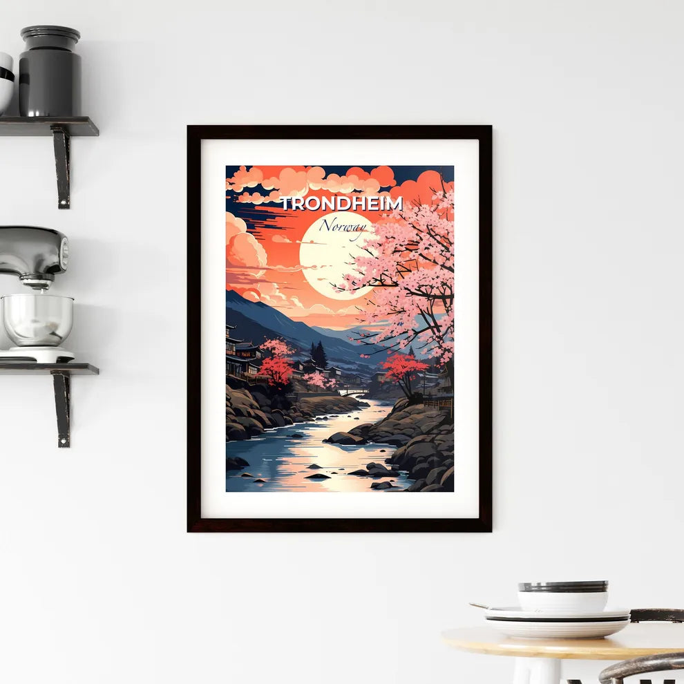 Trondheim, Norway, A Poster of a river running through a town Default Title