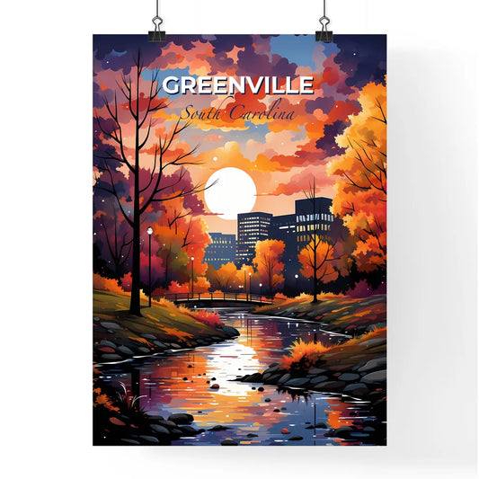 Greenville, South Carolina, A Poster of a river with trees and a bridge in the background Default Title