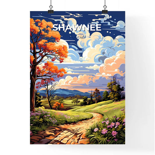 Shawnee, Kansas, A Poster of a painting of a landscape with a path and trees Default Title
