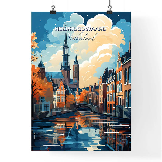 Heerhugowaard, Netherlands, A Poster of a water canal with a bridge and buildings Default Title