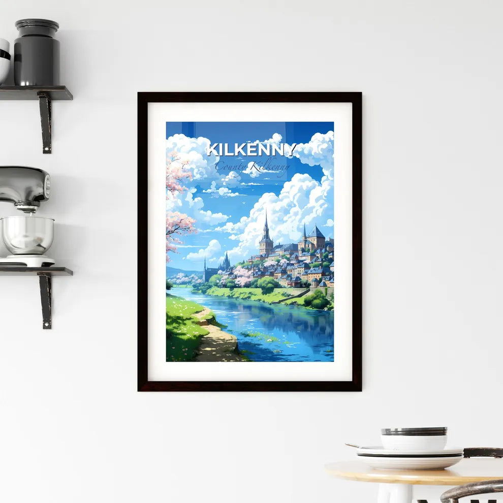 Kilkenny, County Kilkenny, A Poster of a river with a city and trees Default Title
