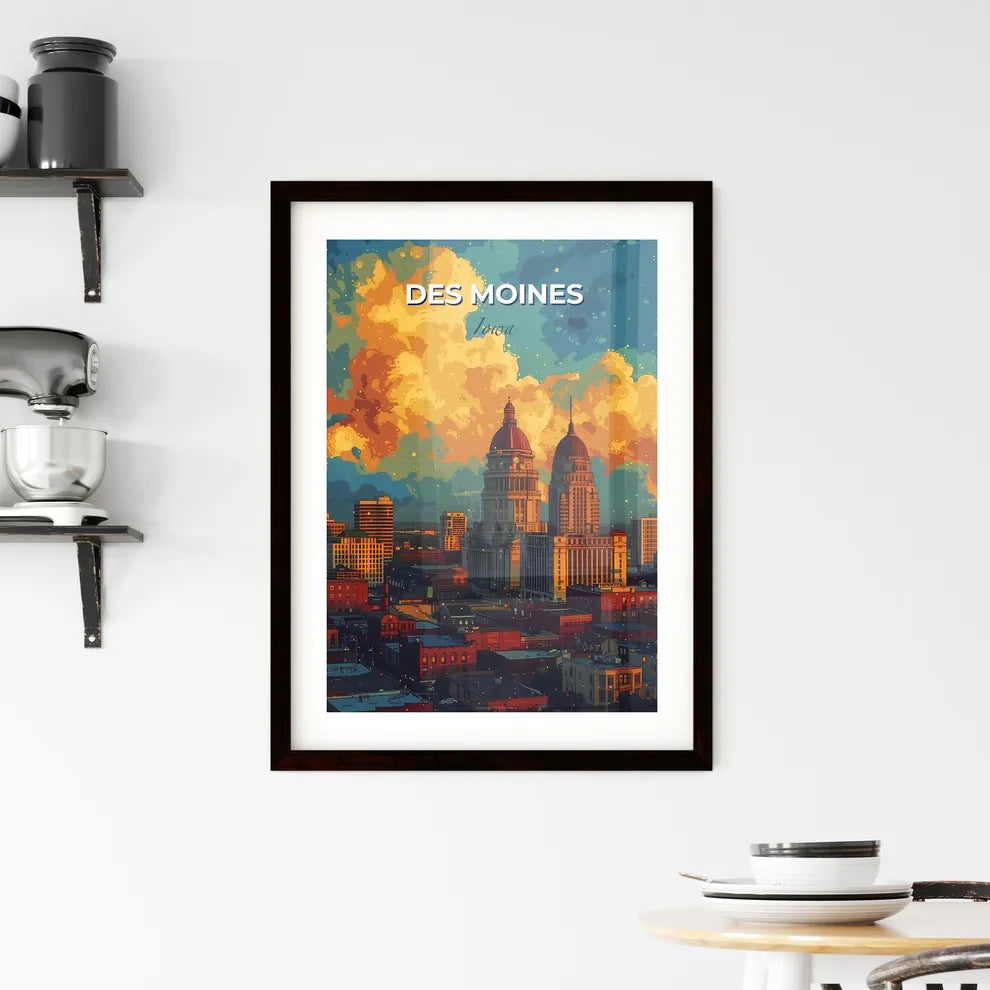 Des Moines, Iowa, A Poster of a city with a cloudy sky Default Title