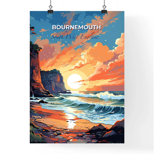 Bournemouth, South West England, A Poster of a sunset over a beach Default Title