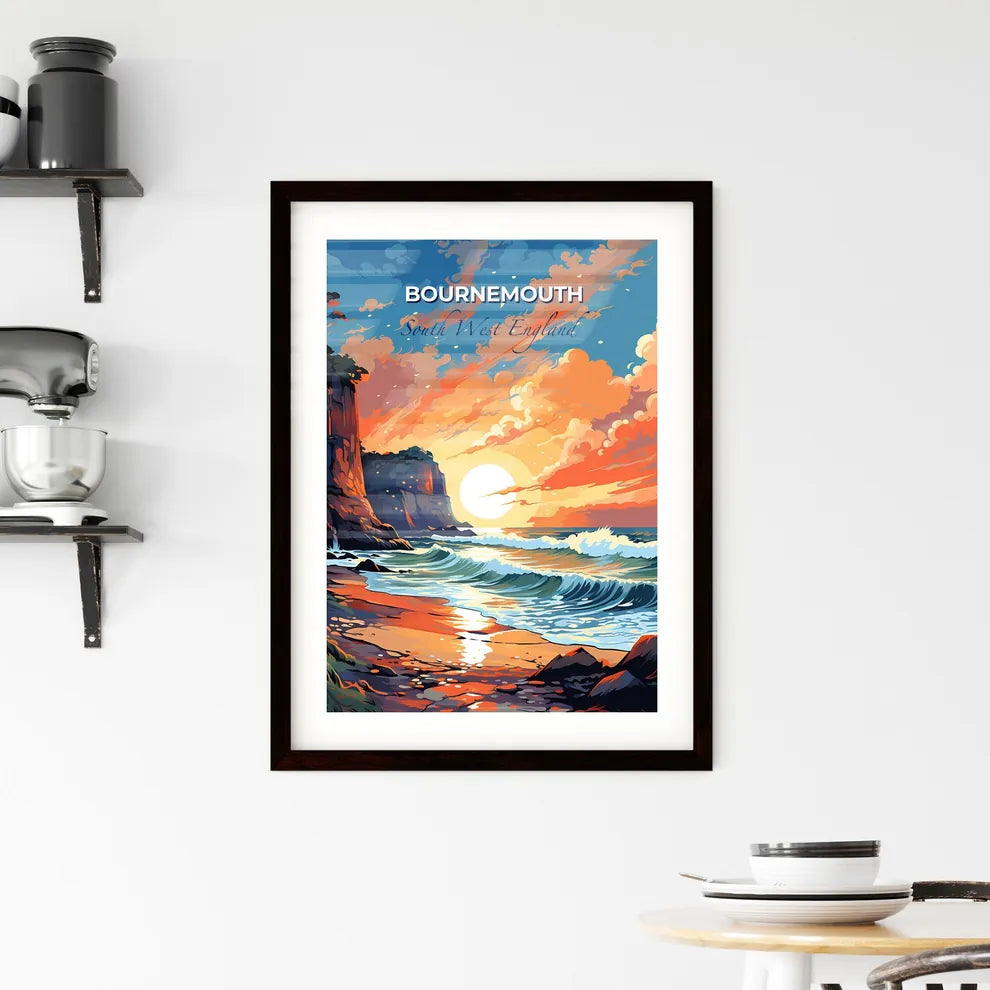 Bournemouth, South West England, A Poster of a sunset over a beach Default Title