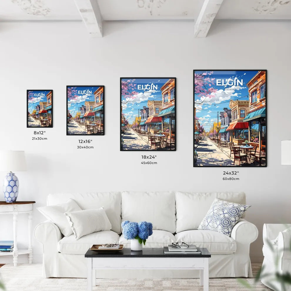 Elgin, Illinois, A Poster of a street with tables and chairs on it Default Title