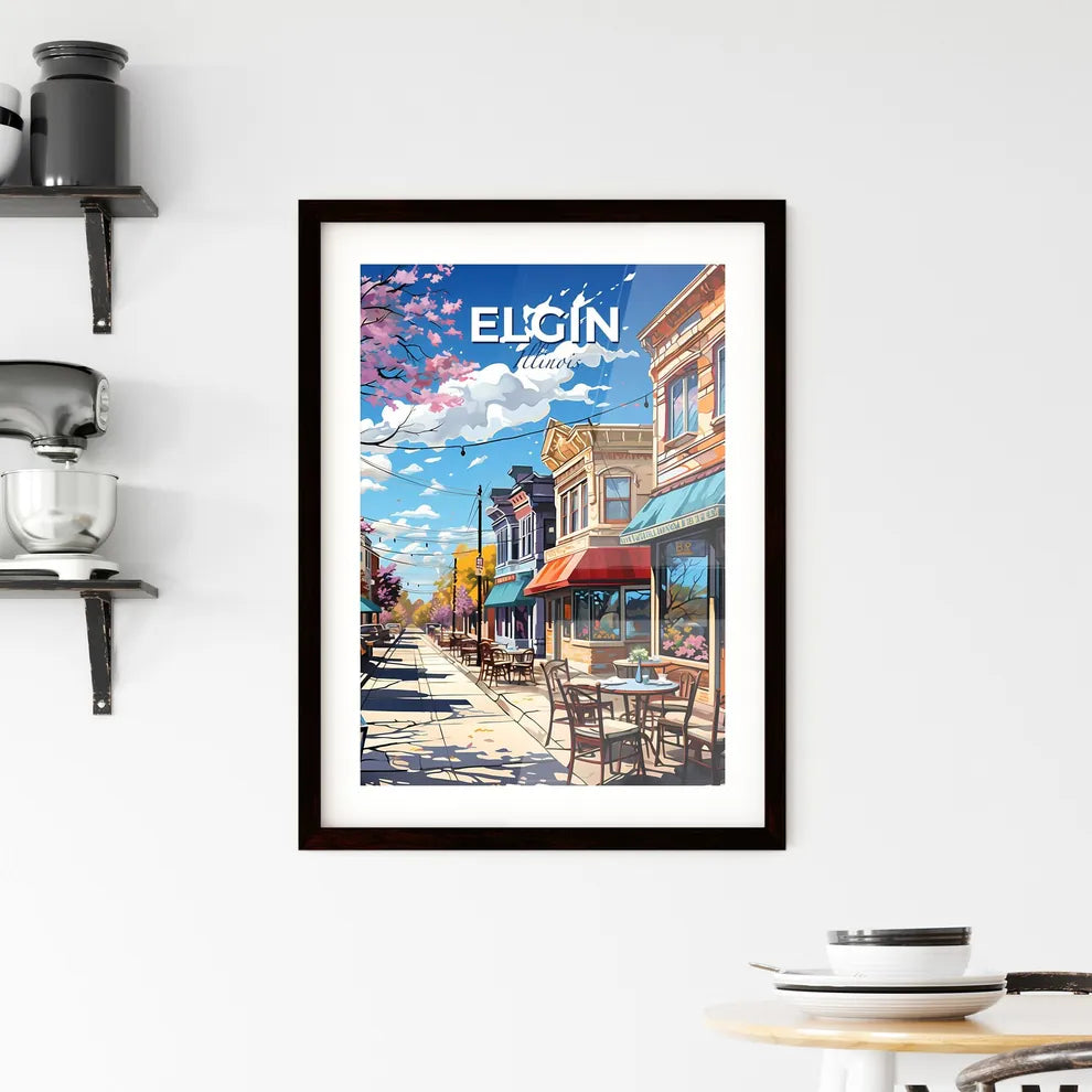 Elgin, Illinois, A Poster of a street with tables and chairs on it Default Title