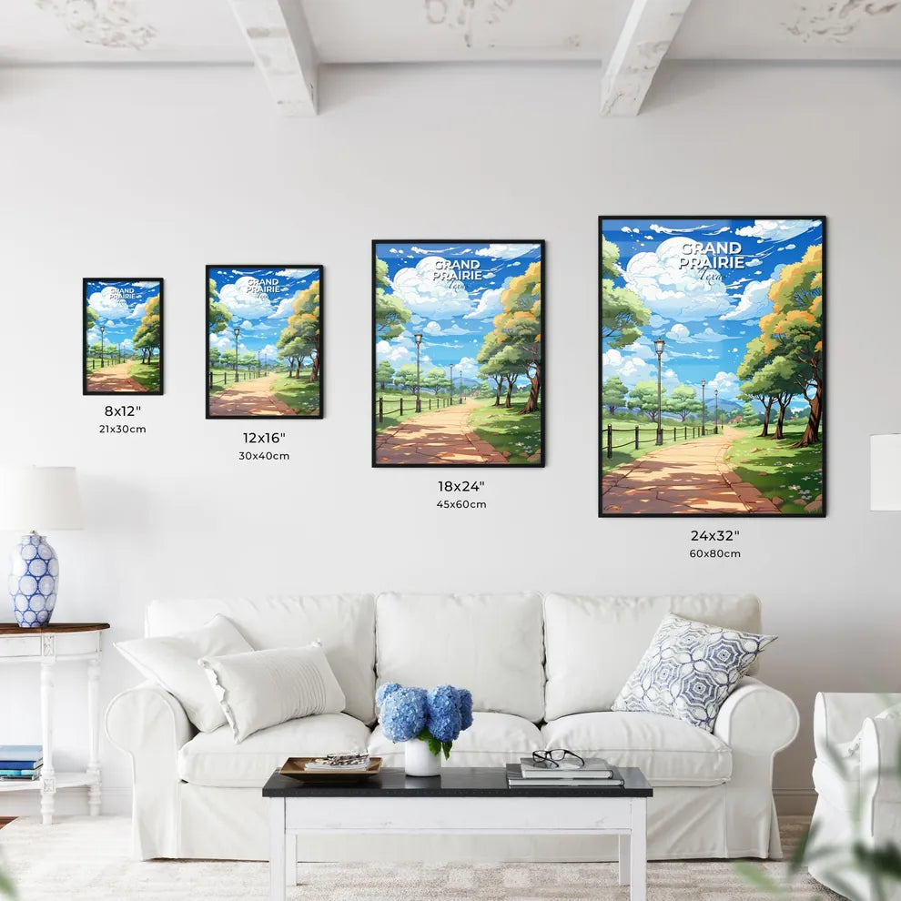 Grand Prairie, Texas, A Poster of a path with trees and a fence Default Title