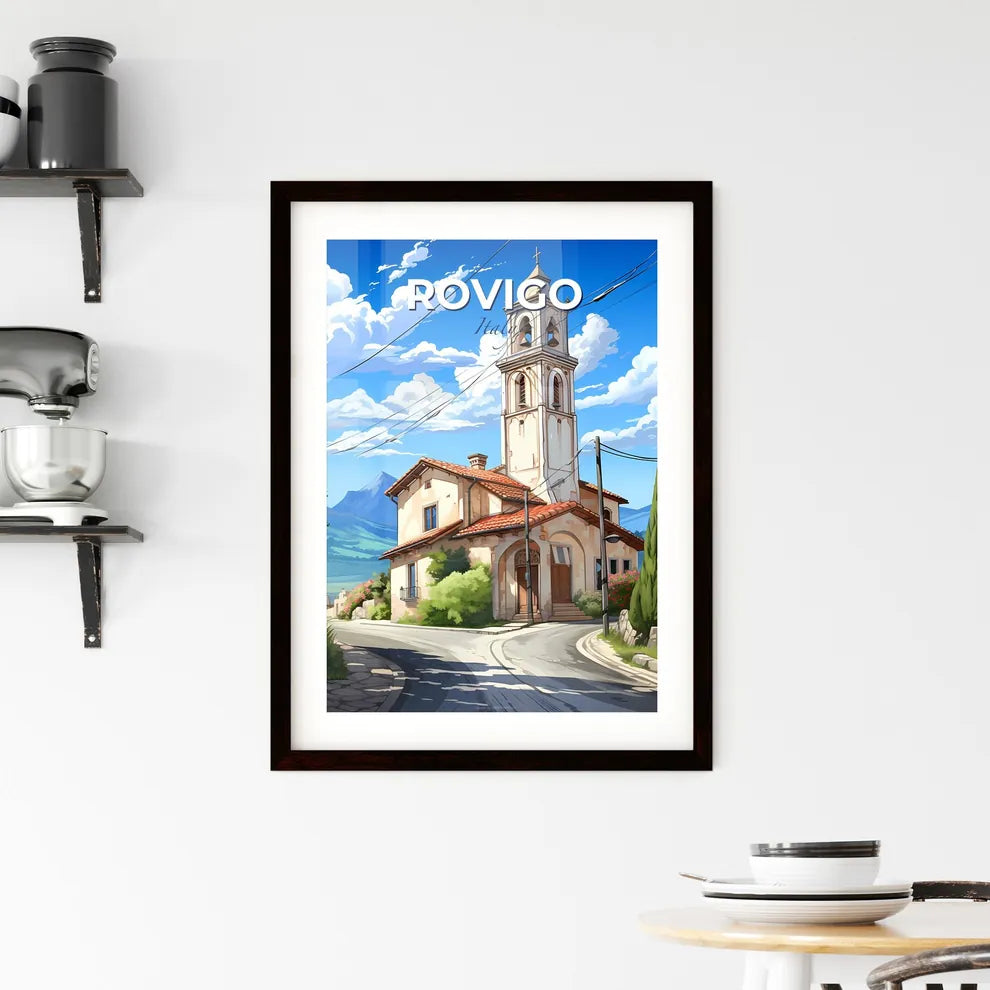 Rovigo, Italy, A Poster of a building with a bell tower Default Title