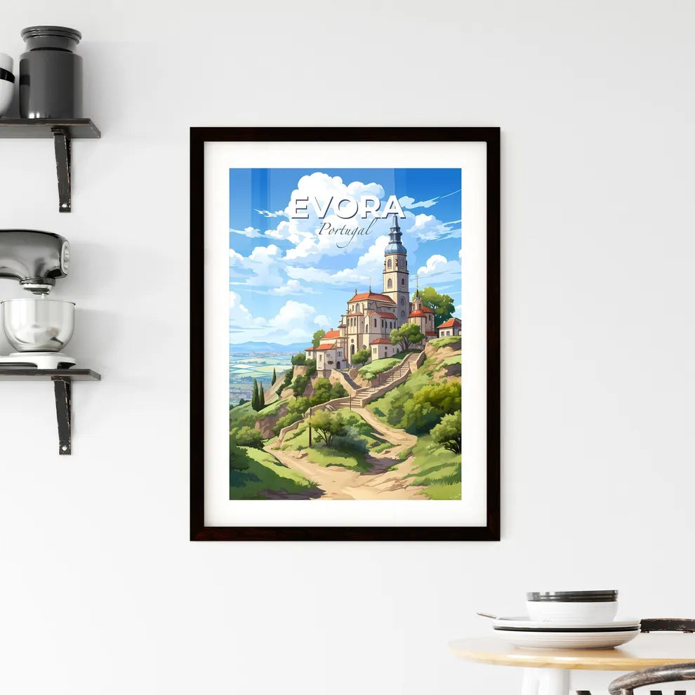 Evora, Portugal, A Poster of a building on a hill Default Title