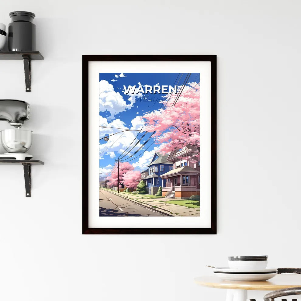 Warren, Michigan, A Poster of a street with houses and trees on it Default Title