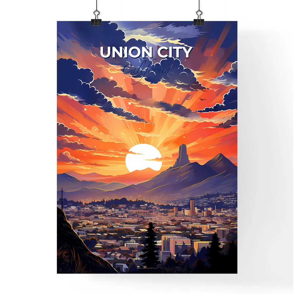 Union City, California, A Poster of a sunset over a city Default Title