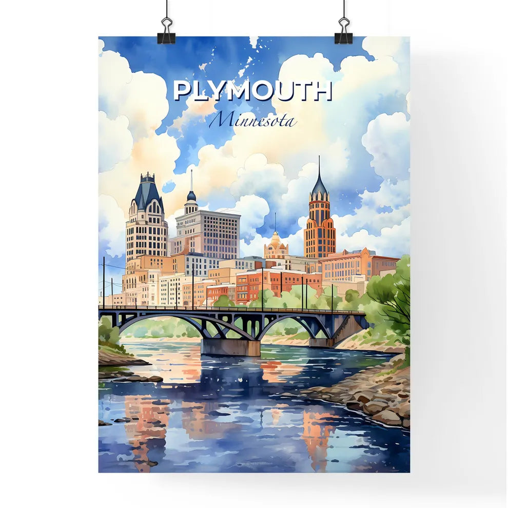 Plymouth, Minnesota, A Poster of a watercolor of a city Default Title