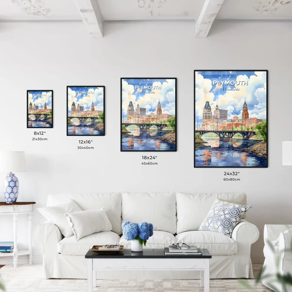 Plymouth, Minnesota, A Poster of a watercolor of a city Default Title