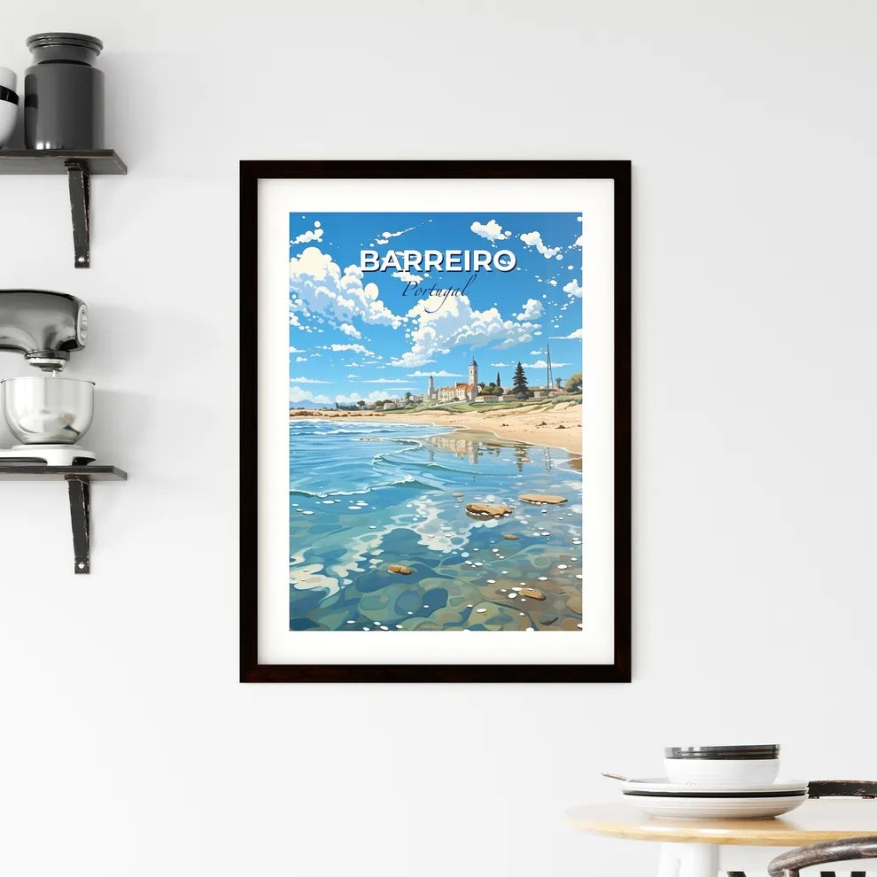 Barreiro, Portugal, A Poster of a beach with a building and a body of water Default Title