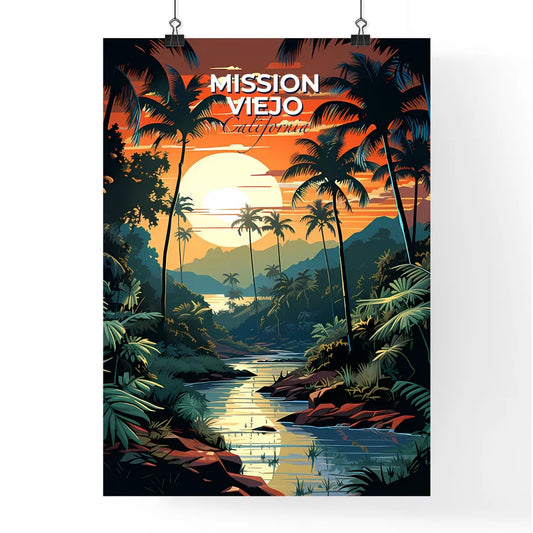 Mission Viejo, California, A Poster of a river with palm trees and mountains in the background Default Title