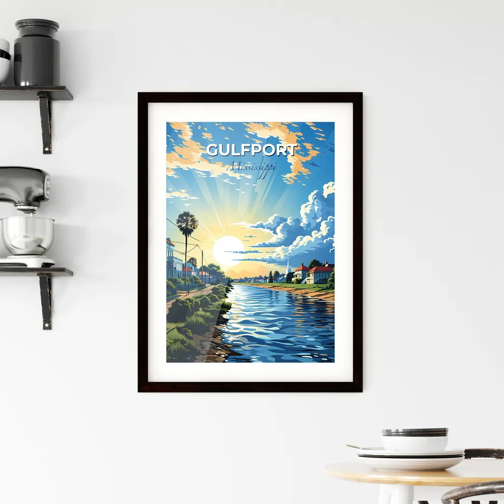 Gulfport, Mississippi, A Poster of a water way with houses and trees Default Title