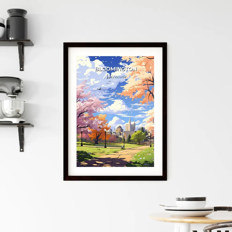 Bloomington, Minnesota, A Poster of a park with trees and a city in the background Default Title