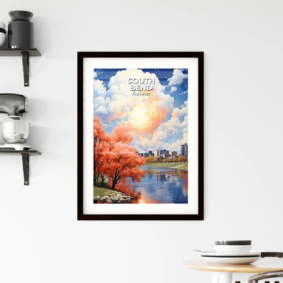 South Bend, Indiana, A Poster of a river with trees and a city in the background Default Title