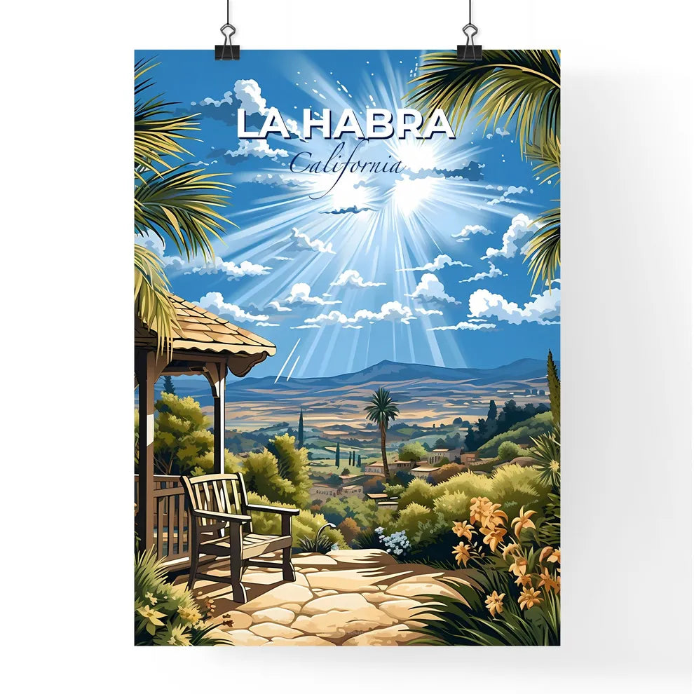 La Habra, California, A Poster of a landscape with a bench and a gazebo Default Title